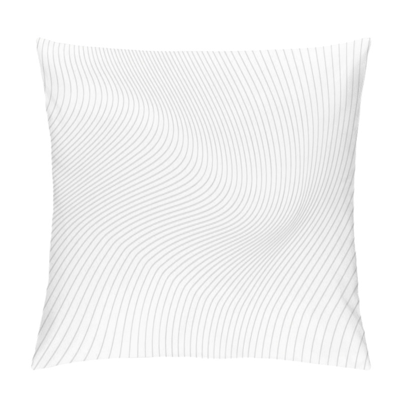 Personality  Abstract Black And White Vector Wave Background.  Pillow Covers