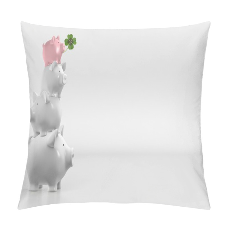 Personality  Piggy Bank - Irregular Stack Of Pigs With Clover Pillow Covers