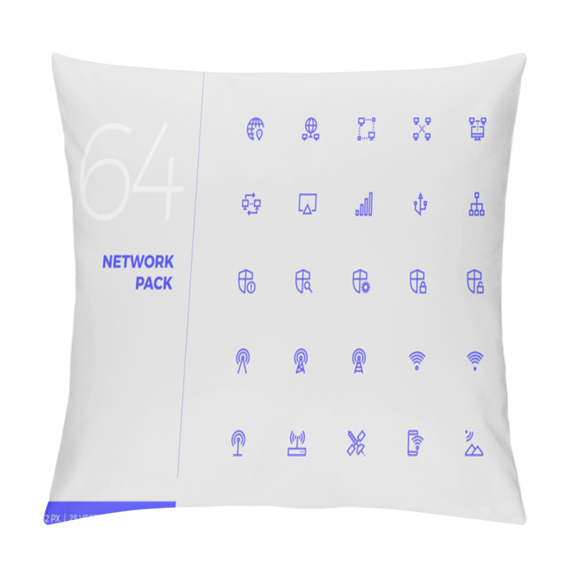 Personality  Vector Line Icons Network Pack Pillow Covers