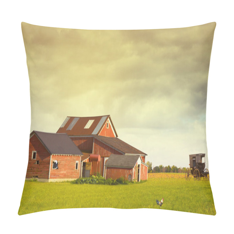 Personality  Pennsylvania Farmland With Rainy Sky Pillow Covers