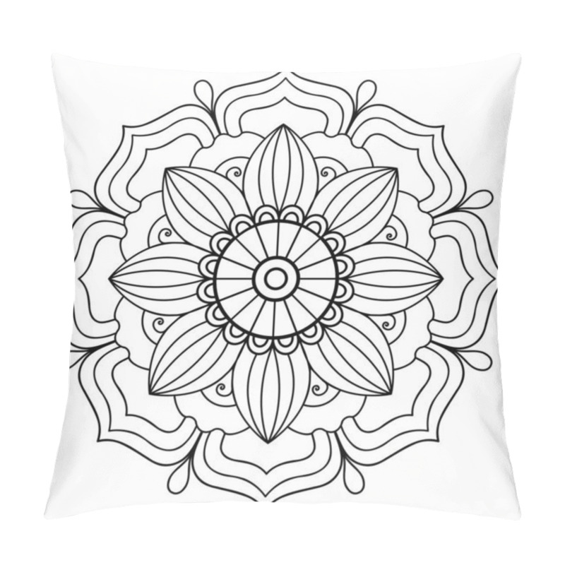 Personality  Hand Drawn Outline Mandala Art. Vector Illustration Isolated On A White Background For Coloring Page, Meditation, Print And More. Pillow Covers