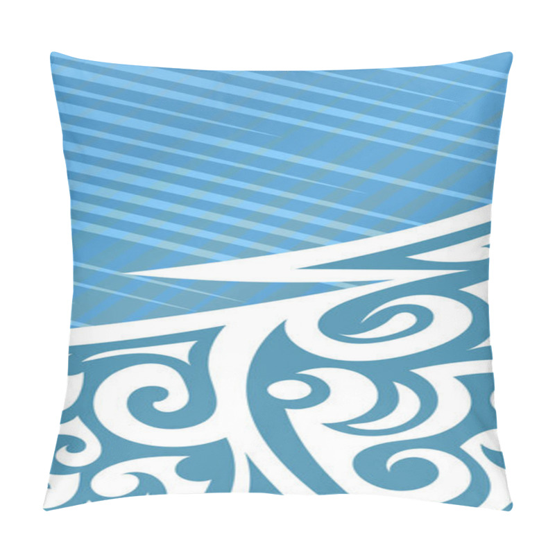 Personality  Abstract Background With Swirl Curly Ornament On Geometric Stripes Texture. Collage Of Stripes Texture With Decorative Curl Curves Shapes Ornament. Pillow Covers