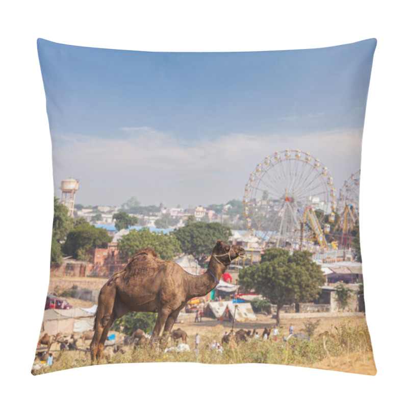 Personality  Camels At Pushkar Mela, India Pillow Covers