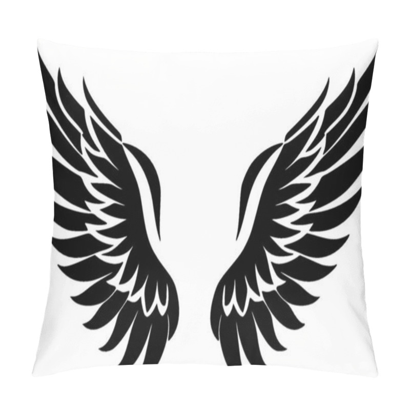 Personality  Angel Wings - Minimalist And Flat Logo - Vector Illustration Pillow Covers