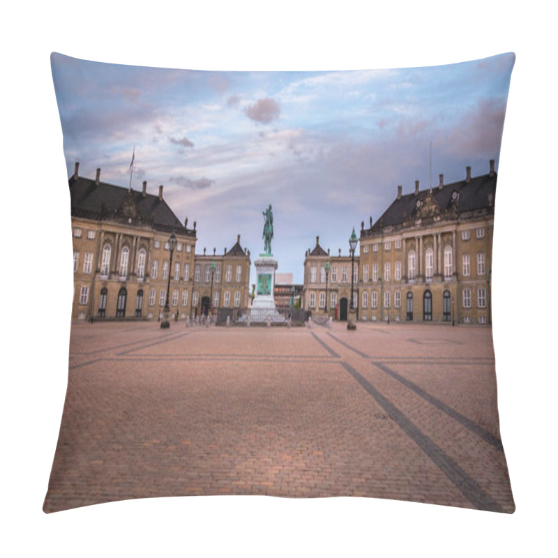 Personality  Amalienborg Palace In Copenhagen, Denmark. Surrounding The Palace Square With Its Statue Of King Frederik V From 1771, Amalienborg Is Made Up Of Four Identical Buildings. Pillow Covers