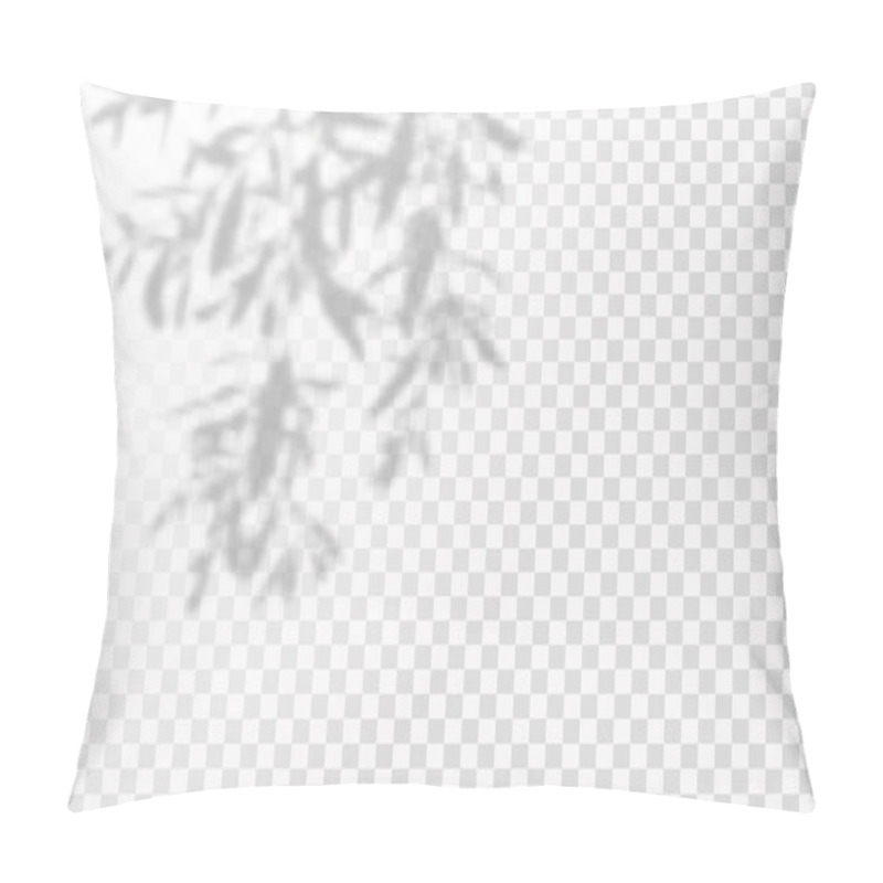 Personality  The Effect Of Overlaying Shadows. Natural Light Layout.Realistic Shadow Tropical Leaves And Branches On Transparent Checkered Background. Pillow Covers