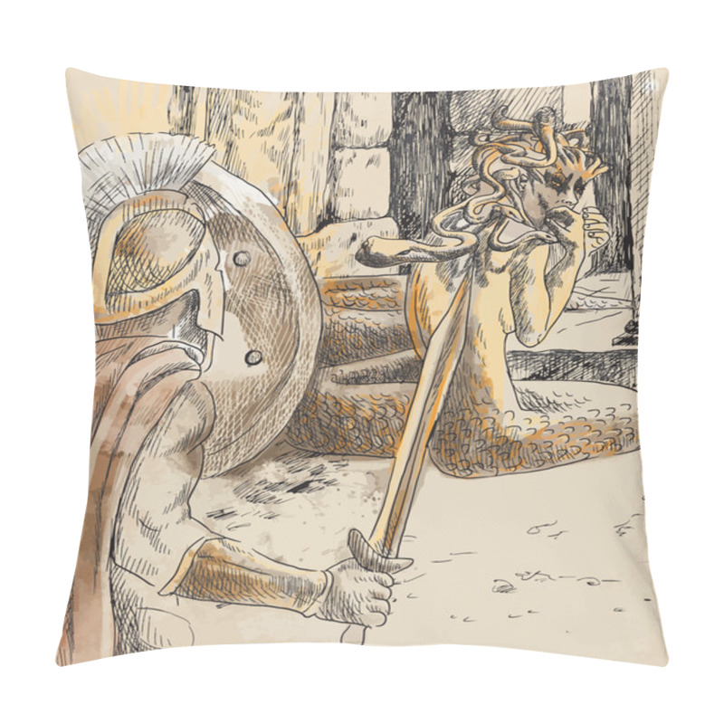 Personality  Perseus And Medusa Pillow Covers