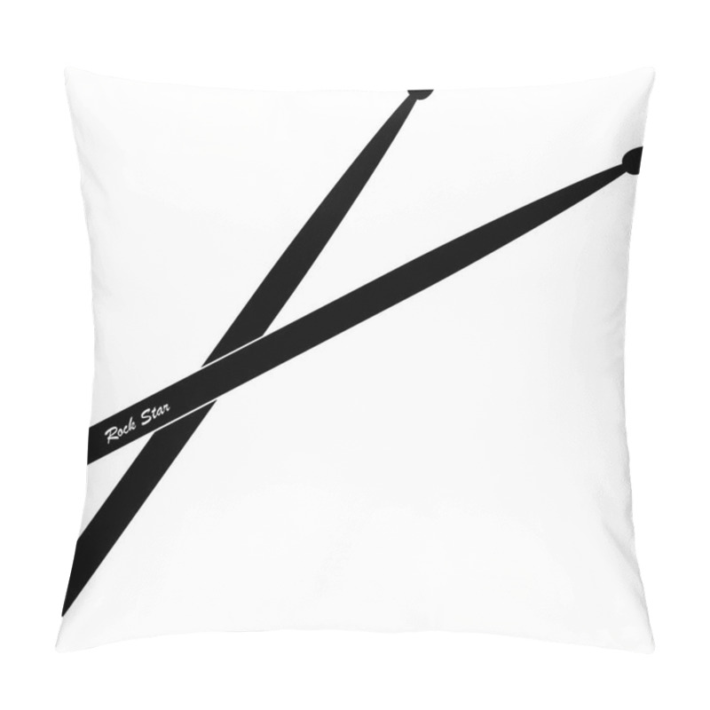 Personality  Drumsticks Vector For Rock Band Concept In Black And White Pillow Covers