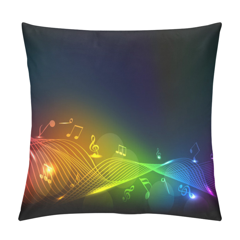 Personality  Abstract Musical Notes Or Wave Background Pillow Covers