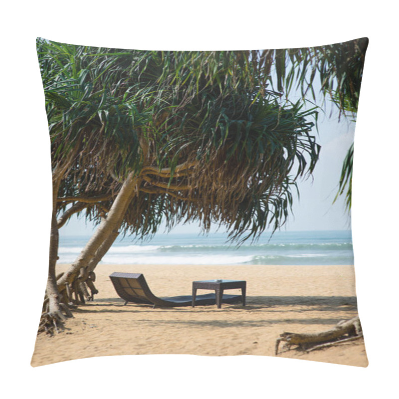 Personality  Sunbed On Sandy Beach Pillow Covers