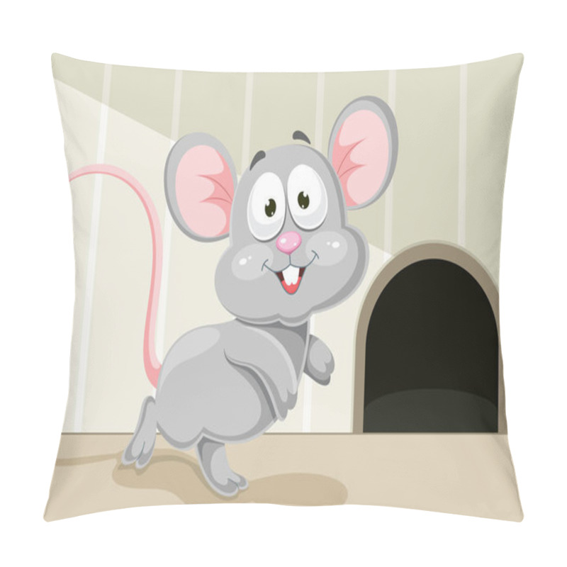 Personality  Vector Illustration Of Cartoon Mouse Pillow Covers