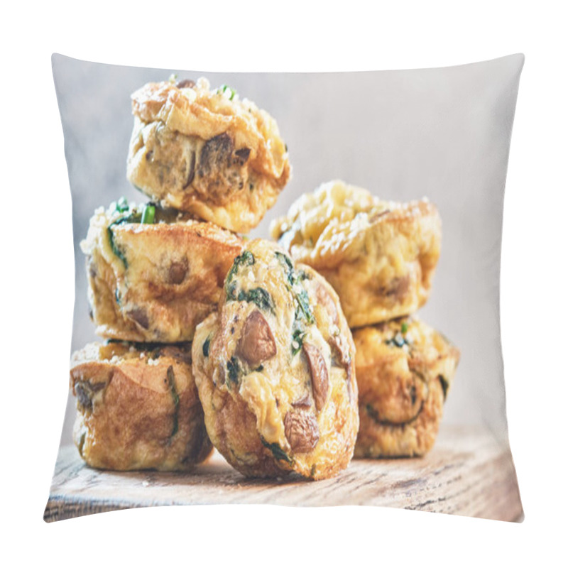 Personality  Egg Muffins With Mushroom, Spinach And Cheese Pillow Covers