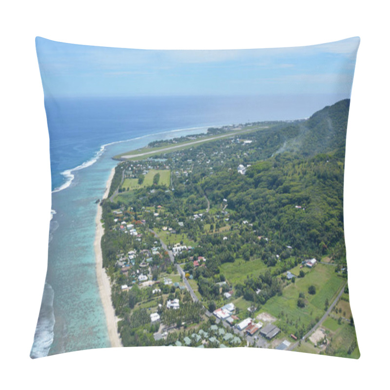 Personality  Aerial Landscape View Of Rarotonga Coral Atoll In The Cook Islan Pillow Covers