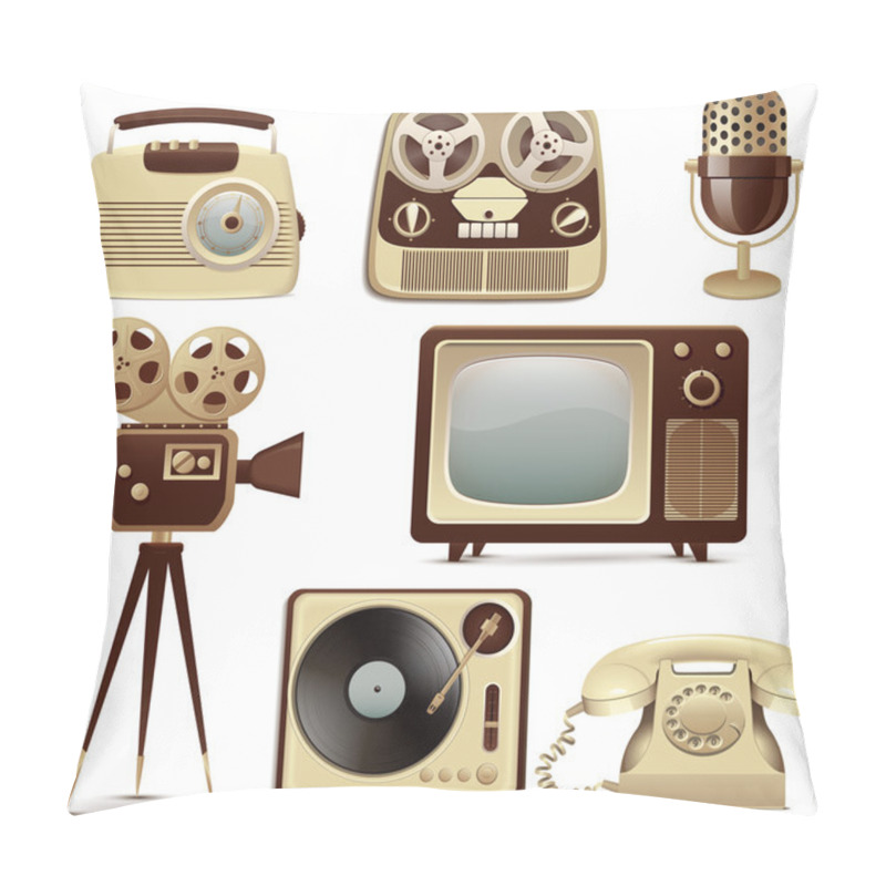 Personality  Retro Media Icons Pillow Covers