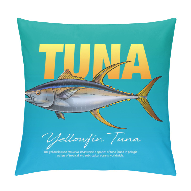 Personality  Vector Illustration Yellow Fin Tuna Pillow Covers