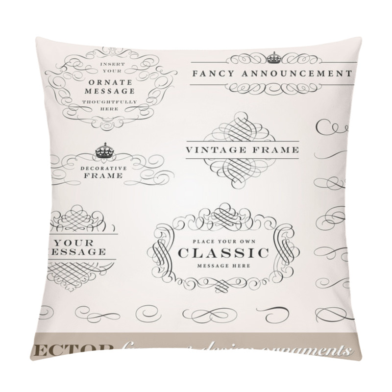 Personality  Vector Frame And Design Ornament Set. Pillow Covers