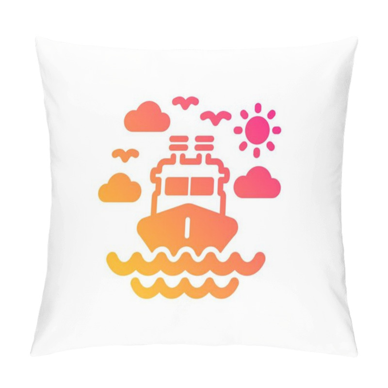 Personality  Ship Travel Icon. Trip Transport Sign. Vector Pillow Covers