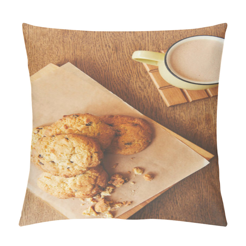 Personality  Chocolate Chip Cookies Served With Coffee Pillow Covers