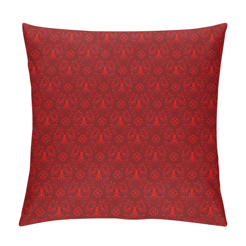 Personality  Seamless Red Damask Pillow Covers