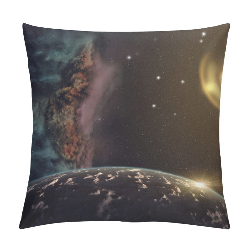 Personality  Planets With Nebula And Stars In Cosmos Pillow Covers