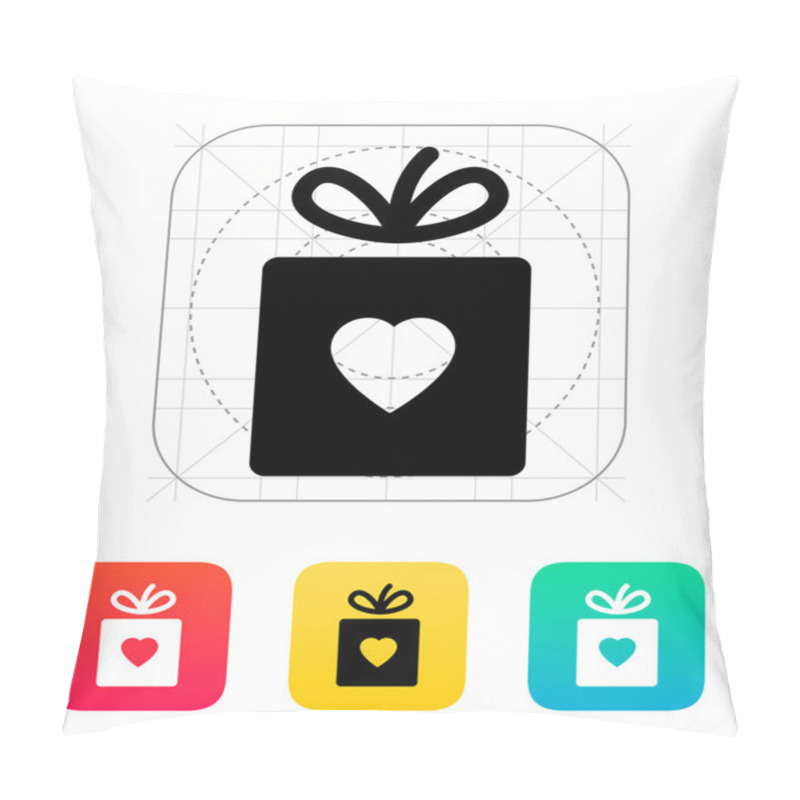 Personality  Box With Heart Icon. Pillow Covers