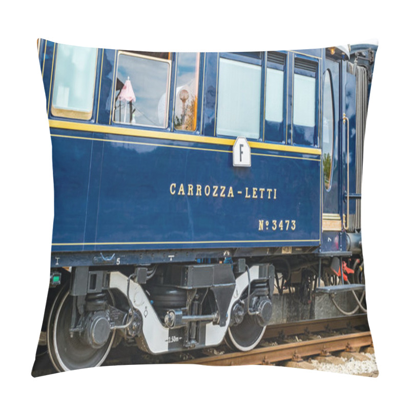 Personality  Ruse City, Bulgaria - August 29, 2017. The Legendary Venice Simplon Orient Express Is Ready To Depart From Ruse Railway Station. Sleeper. The Luxury Train Travels Between Paris And Istanbul. Pillow Covers