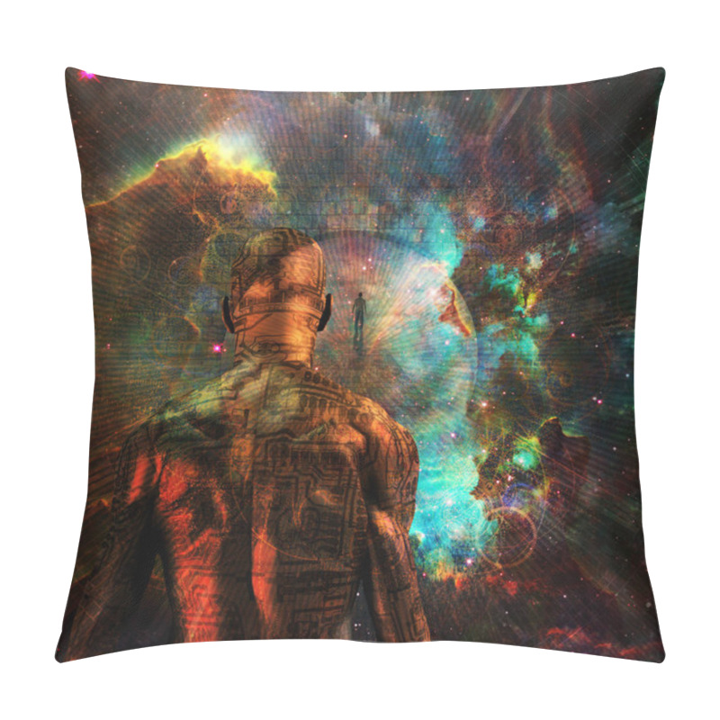 Personality  Droid In Space. Vivid Nebulae Pillow Covers