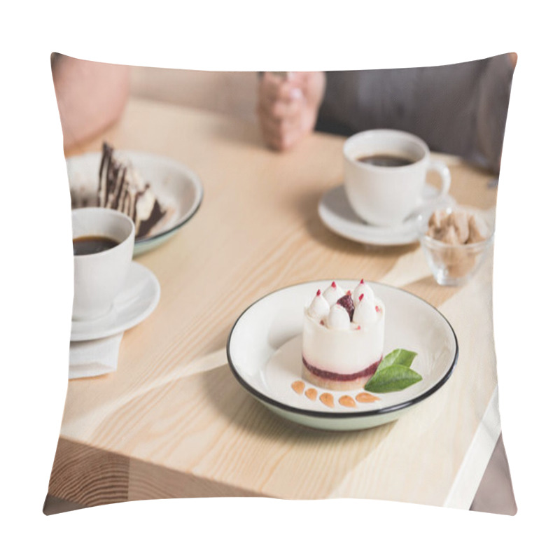 Personality  Sweets And Coffee In Cafe Pillow Covers