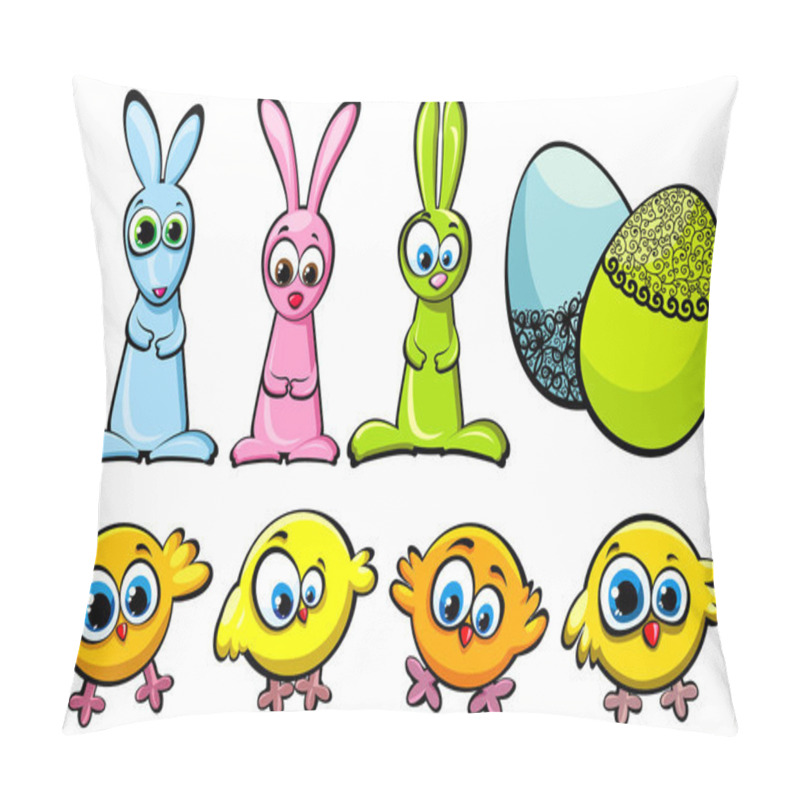 Personality  Easter Set - Chickens, Rabbits And Eggs Pillow Covers