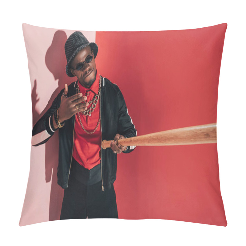 Personality  African American Man With Bat Pillow Covers