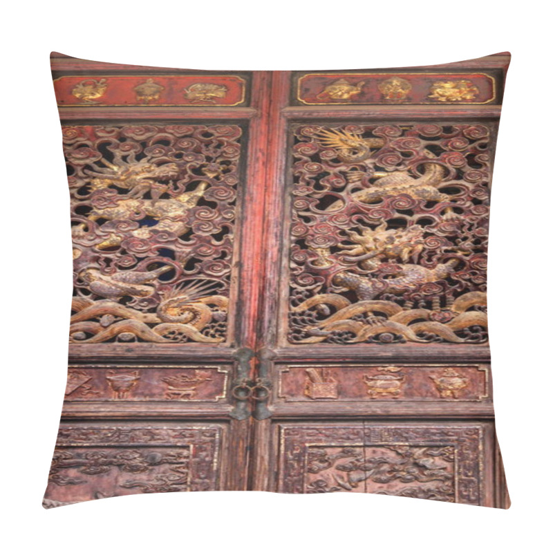 Personality  Yunnan Honghe Prefecture Jianshui Temple Great Hall Carved Door Sash Pillow Covers