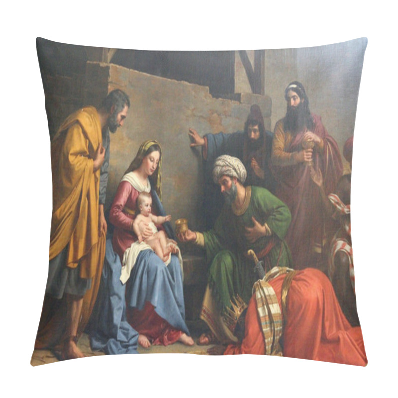 Personality  Nativity Scene, Adoration Of The Magi Pillow Covers