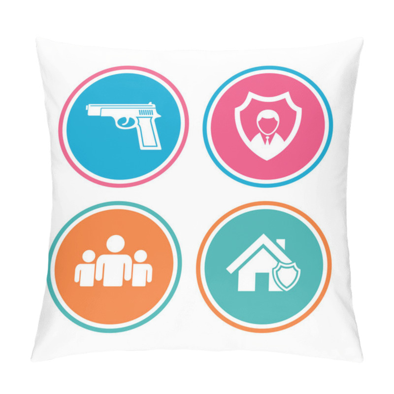 Personality  Security Agency Icons. Home Shield Protection. Pillow Covers