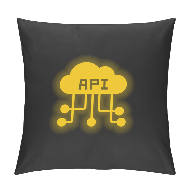 Personality  Api Yellow Glowing Neon Icon Pillow Covers