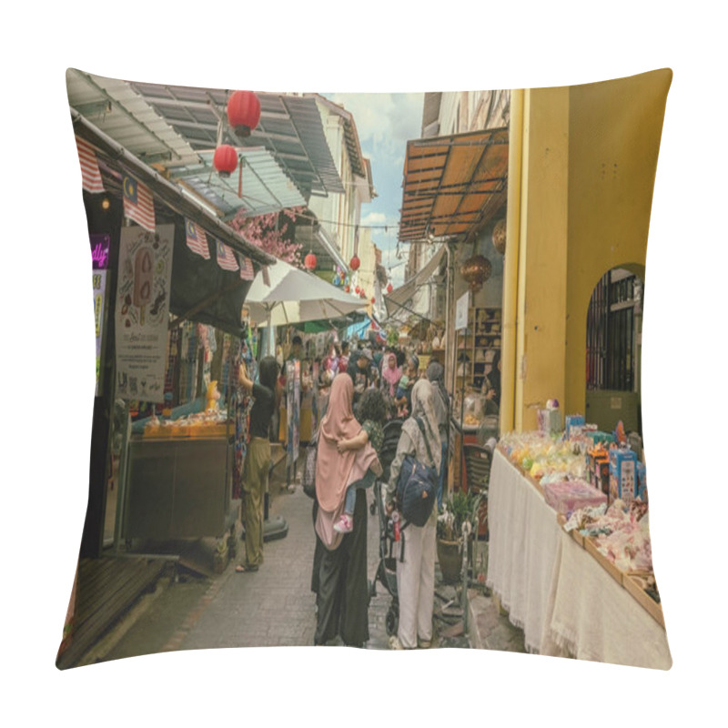 Personality  Malaysian People On The Concubine Lane Historical Street In Ipoh Malaysia Pillow Covers