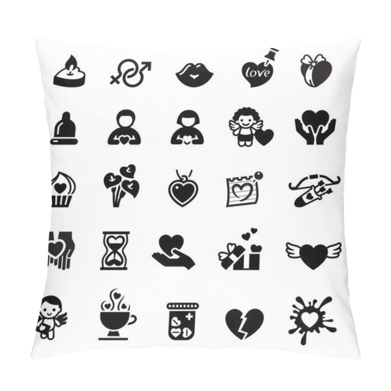 Personality  Set Valentine's Day Icons, Love Romantic Sign Pillow Covers