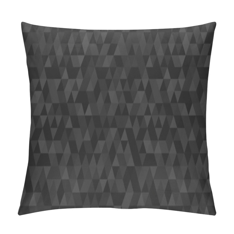 Personality  Dark Black Geometrical Mosaic Abstract Seamless Backround. Black Triangular Low Poly Style Pattern. Vector Illustration Pillow Covers