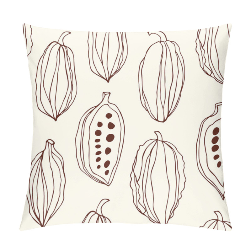 Personality  Seamless Pattern With Cocoa Beans Pillow Covers