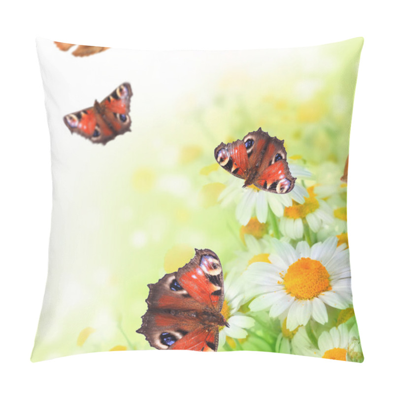 Personality  Butterflies On A Flowers Pillow Covers