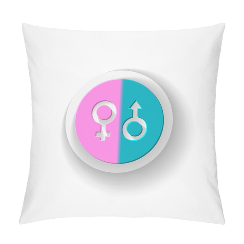 Personality  Male And Female Gender Web Icon Pillow Covers