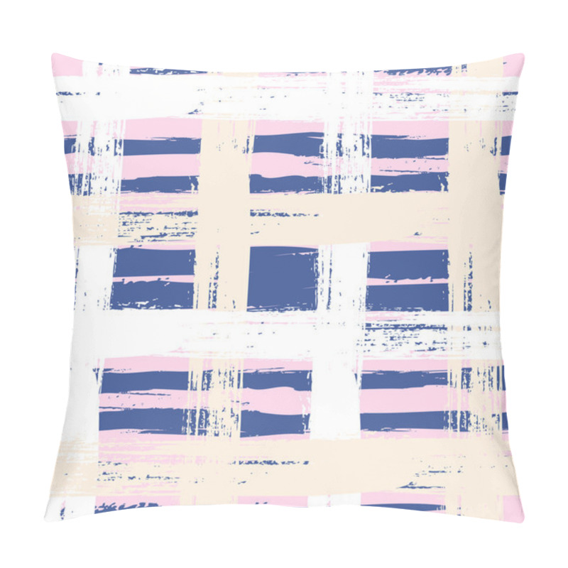 Personality  Plaid Pattern With Wide Brushstrokes Pillow Covers