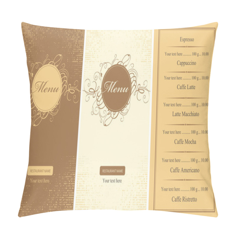 Personality  Menus For A Cafe Pillow Covers