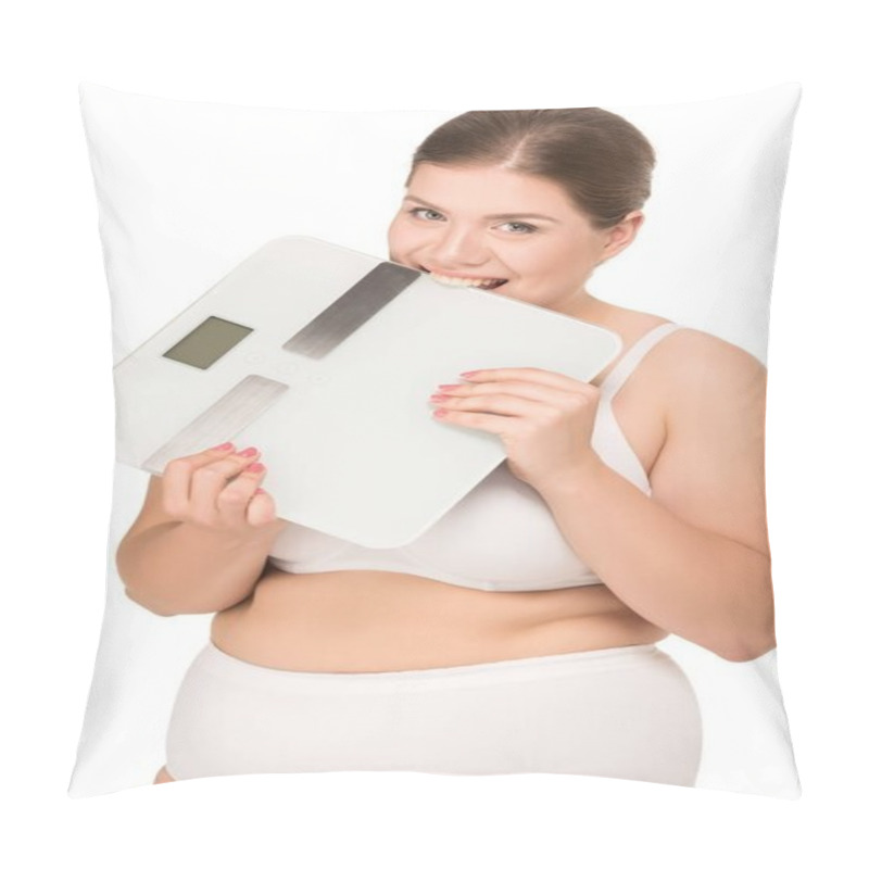 Personality  Overweight Woman Biting Scales Pillow Covers