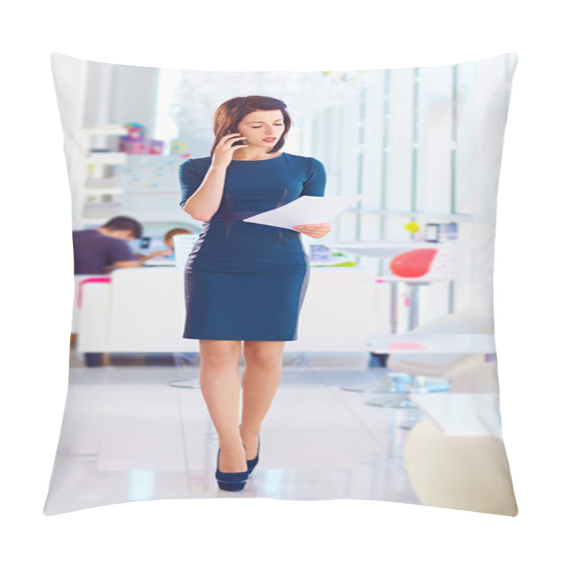 Personality  Confident Business Woman Busy With Work Pillow Covers