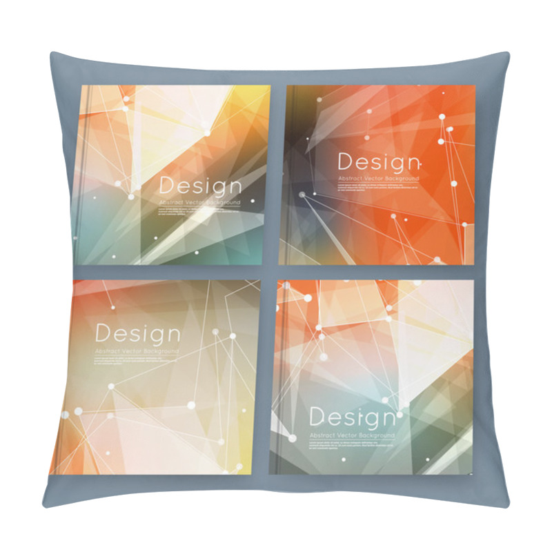 Personality  Abstract Composition, Orange Business Card Set, Sale Info Text, Elegant Geometric Font Texture, Brochure Title Sheet, Creative Figure Icon, Rays Plexus, Outer Space Flyer Fiber, EPS10 Banner Form Pillow Covers