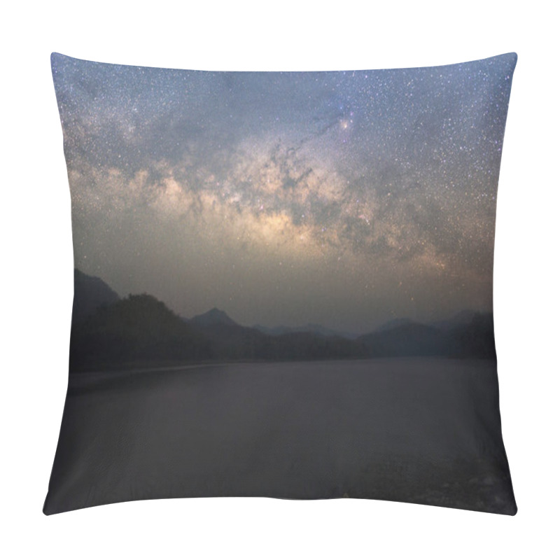 Personality  Beautiful Night Starry Sky With Rising Milky Way Over The Mounta Pillow Covers