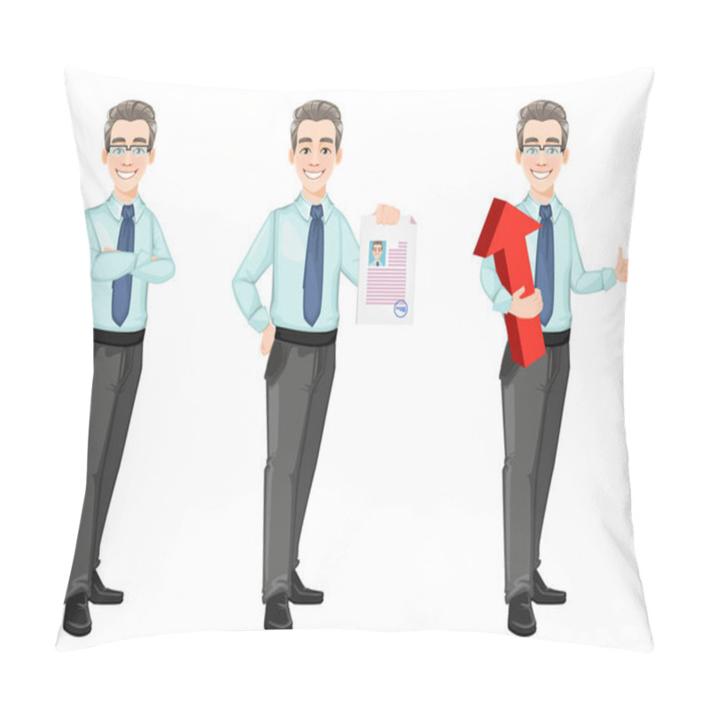 Personality  Handsome Confident Business Man Pillow Covers