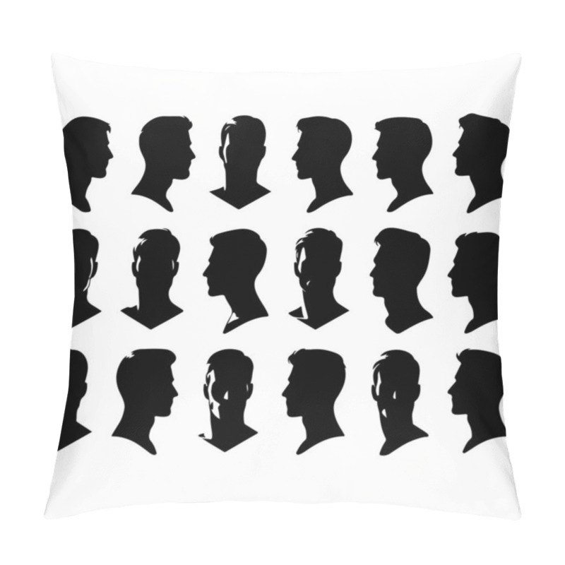 Personality  Silhouette Set Of A Person Head And Shoulders Pillow Covers