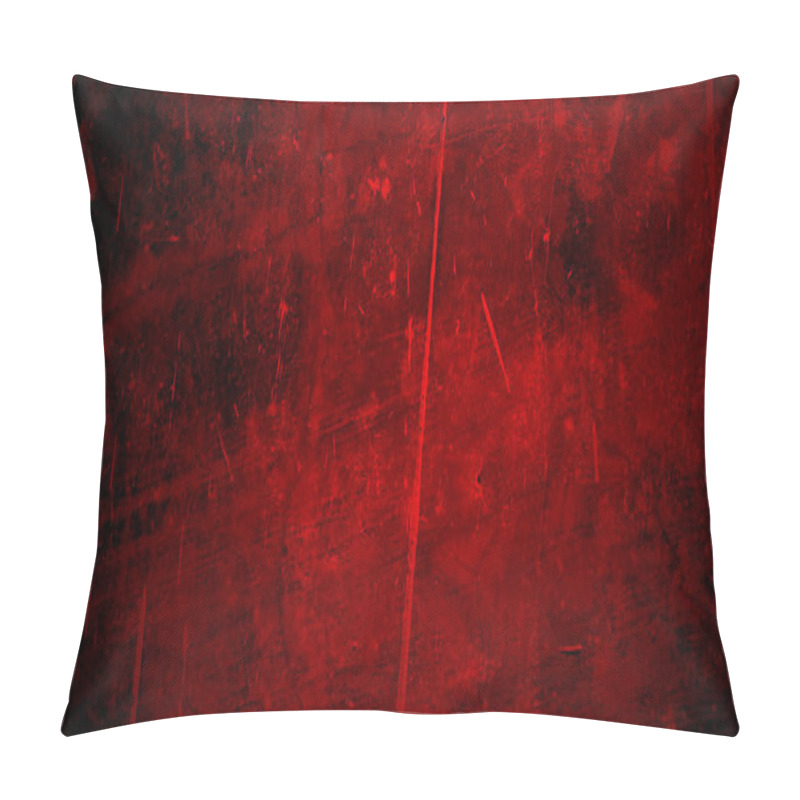 Personality  Red Grunge Texture. Abstract Scary Concrete, Horror Cement For Background. Pillow Covers