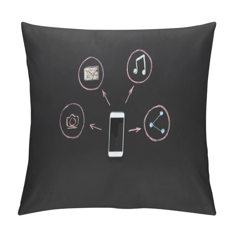 Personality  Social Networking Icons Around Of Smartphone Pillow Covers